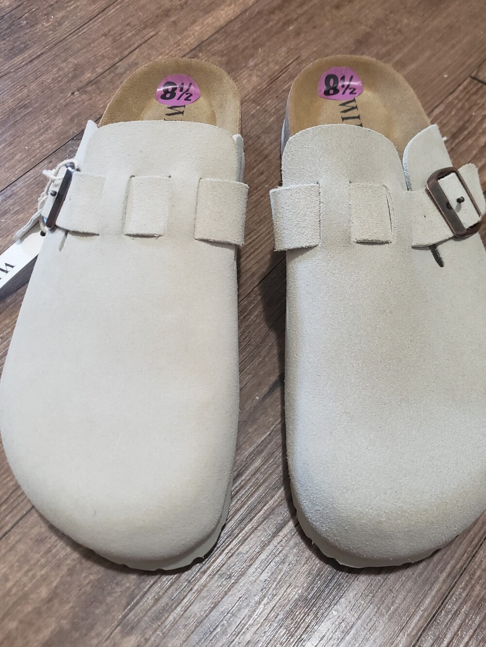 Suede Slip-On Clog in Light Beige - Women's Casual Mule
